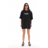 MDB Unisex Bisiklet Yaka Baskılı Oversize Thirt  iyah