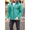 MDB Unisex Kapüşonlu İçi Astarlı Yağmurluk  Zümrüt