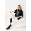 MDB Unisex Taş Desenli Oversize Thirt  iyah