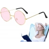 MDB Yuvarlak Cam John Lennon Tarzı Gold Pembe Gözlük