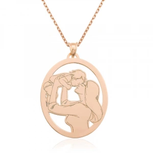 ​925 Ayar Gümüş Anne Bebek Gümüş Kadın Kolye