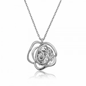 ​925 Ayar Gümüş Gül Kadın Gümüş Kolye