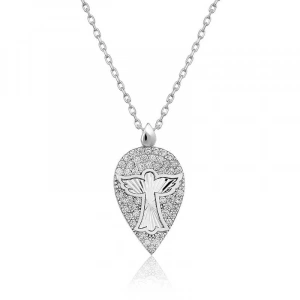 ​925 Ayar Gümüş Melek Damla Kadın Gümüş Kolye