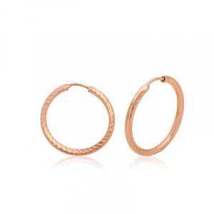 ​925 Ayar Gümüş Rose Küçük Burgu Halka Küpe