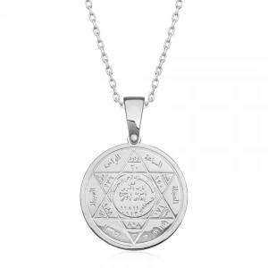 ​925 Ayar Gümüş Süleyman Mührü Gümüş Kolye