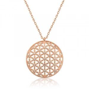 ​​​925 Ayar Gümüş Yaşam Çiçeği Kadın Gümüş Kolye