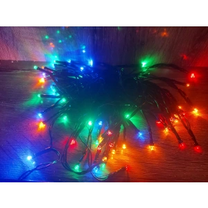 10m 100 Led Pilli 2 Kademeli RGB IŞIK Siyah Kablo