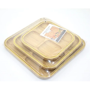 MDB 3lü Ahşap Kahvaltı Çerez Ve Meyve Sunum Tabağı