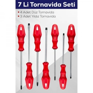7li Tornavida Seti (4 ADET DÜZ TORNAVİDA 3 ADET YILDIZ TORNAVİDA)