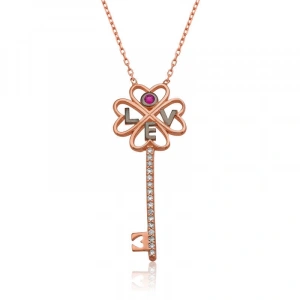 925 Ayar Gümüş Anahtar Kadın Gümüş Kolye