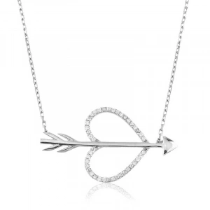 925 Ayar Gümüş Aşk Oku Kadın Gümüş Kolye