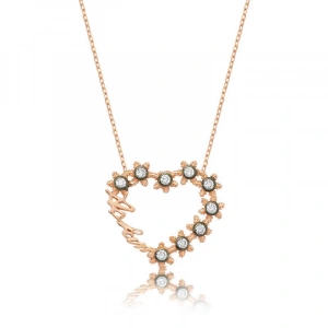 925 Ayar Gümüş Aşkım Yazılı Kalpli Kadın Gümüş Kolye