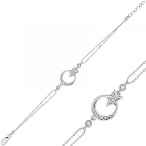 925 Ayar Gümüş Ay Yıldız Bileklik