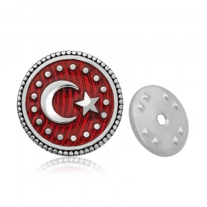 925 Ayar Gümüş Ay Yıldız Rozet