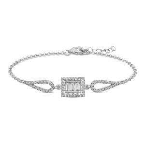 925 Ayar Gümüş Baget Taşlı Bileklik