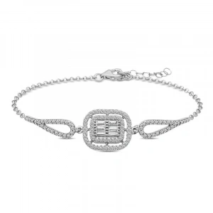 925 Ayar ​Gümüş Baget Taşlı Bileklik