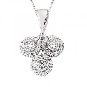 925 Ayar Gümüş Beyaz Taşlı Kadın Gümüş Kolye