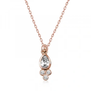 925 Ayar Gümüş Çiğ Damlası Tektaş Bayan Gümüş Kolye