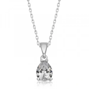 925 Ayar Gümüş Damla Zirkon Taşlı Kadın Gümüş Kolye