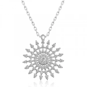 925 Ayar Gümüş Güneş Kadın Gümüş Kolye