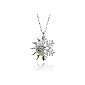 925 Ayar Gümüş Güneş Kartanesi Kadın Gümüş Kolye