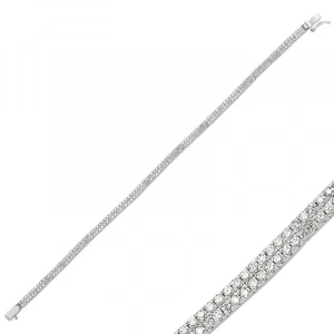 925 Ayar Gümüş İki Sıra Su Yolu Bileklik