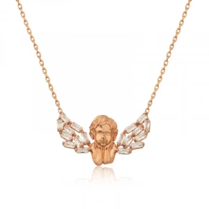 925 Ayar Gümüş Kanatlı Melek Kadın Gümüş Kolye