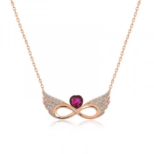 925 Ayar ​Gümüş Kanatlı Sonsuz Kalp Kadın Gümüş Kolye