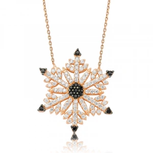 925 Ayar Gümüş Kar Tanesi Bayan Gümüş Kolye