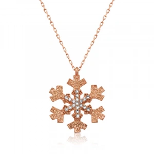 925 Ayar Gümüş Kar Tanesi Kadın Gümüş Kolye
