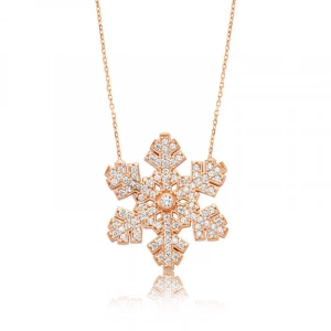 925 Ayar Gümüş Kar Tanesi Kadın Gümüş Kolye