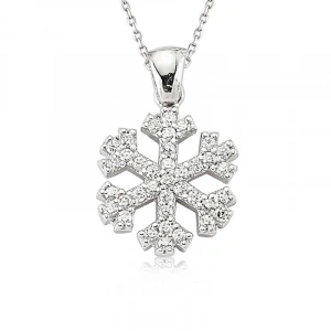 925 Ayar Gümüş Kar Tanesi Kadın Gümüş Kolye