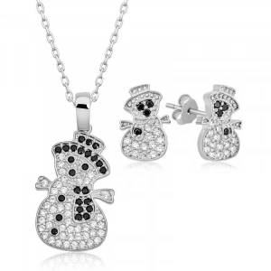 925 Ayar Gümüş Kardan Adam Kadın Set