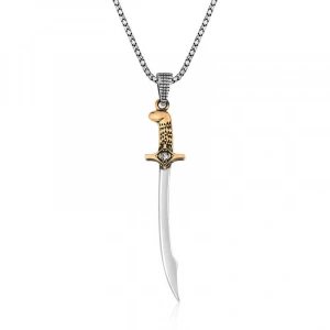 925 Ayar Gümüş Kılıç Erkek Gümüş Kolye
