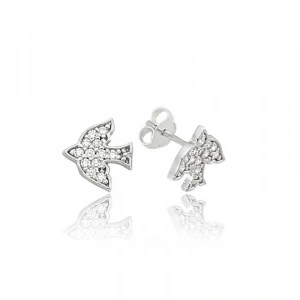 925 Ayar Gümüş Kırlangıç Çivili Küpe