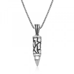 925 Ayar Gümüş Kurşun Erkek Gümüş Kolye