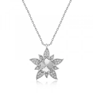 925 Ayar ​Gümüş Lotus Çiçeği Kadın Gümüş Kolye
