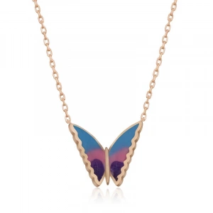 925 Ayar Gümüş Minimal Kelebek Bayan Gümüş Kolye