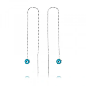 925 Ayar Gümüş Nazar Zincirli Küpe