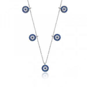 925 Ayar Gümüş Nazarlı Şans Kadın Gümüş Kolye