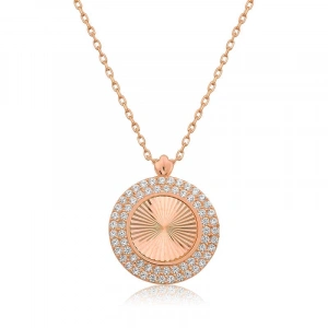 925 Ayar Gümüş Oval Fırfır Kadın Gümüş Kolye