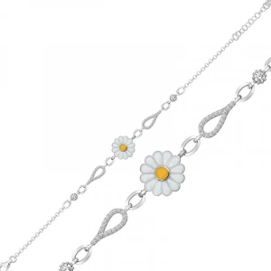 925 Ayar Gümüş Papatya Bileklik