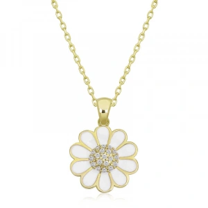 925 Ayar Gümüş Papatya Kadın Gümüş Kolye