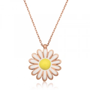 925 Ayar Gümüş Papatya Kadın Gümüş Kolye