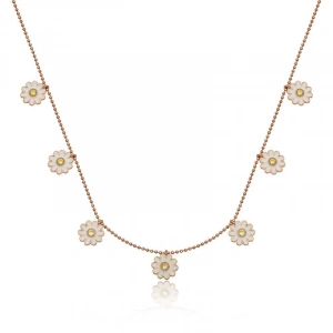 925 Ayar Gümüş Papatya Şans Kadın Gümüş Kolye