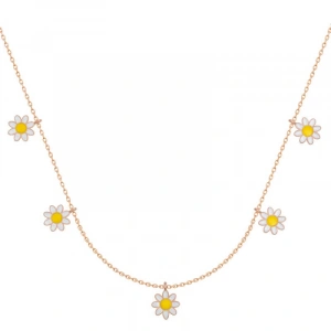 925 Ayar Gümüş Papatya Şans Kadın Gümüş Kolye