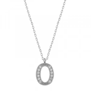 925 Ayar Gümüş Rodyum Kaplama O Harfi Kadın Gümüş Kolye