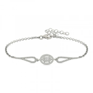 925 Ayar Gümüş Rodyum Oval Baget Bileklik