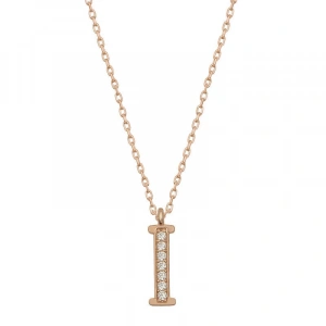 925 Ayar Gümüş Rose I Harfi Kadın Gümüş Kolye