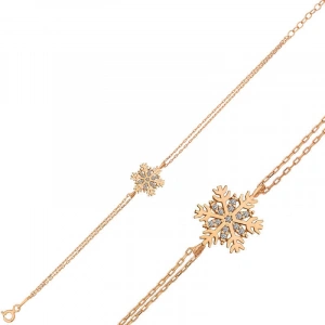 925 Ayar Gümüş Rose Kar Tanesi Bileklik